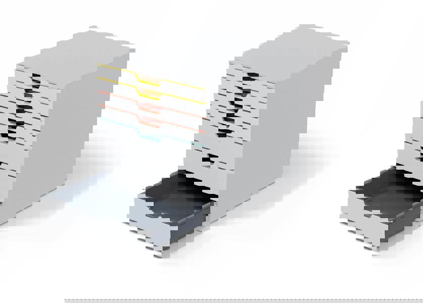 Durable VARICOLOR MIX Desktop Organiser 7 Drawer Colour Coded Storage | A4+