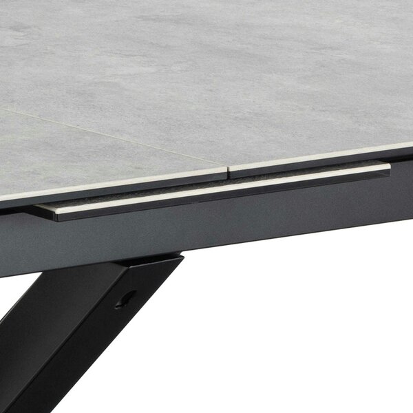 Wyld Haus Perth 200cm Rusty Brown Ceramic Extendable Dining Table Industrial Black Metal Legs