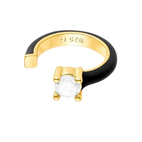 Gold Trip Black Enamel Ear Cuff