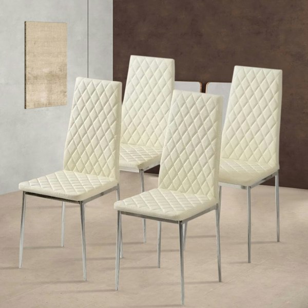 PVC High Back Modern Dining Chairs Set of 2 Living and Home