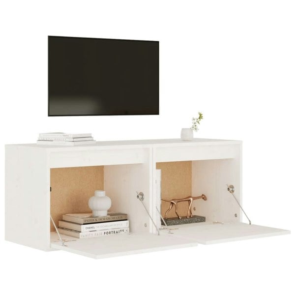 Berkfield Wall Cabinets 2 pcs White 45x30x35 cm Solid Pinewood