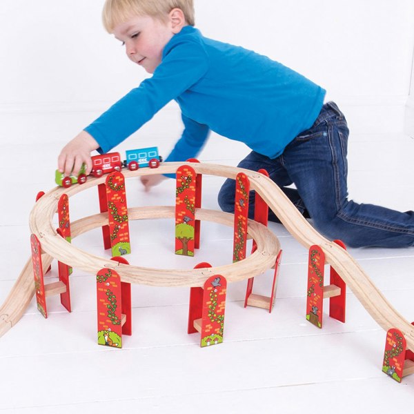 Bigjigs Rail Wooden High Level Expansion Set - 27 Pieces