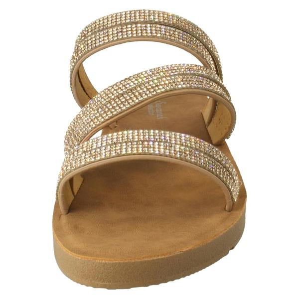 Savannah Ladies Savannah Slip On Diamante Detailed Summer Sandals F00448