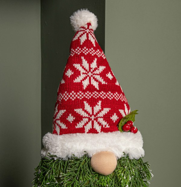 Samuel Alexander 76cm Red and White Christmas Tree Standing Gonk with Snowflake Hat and Extendable Legs
