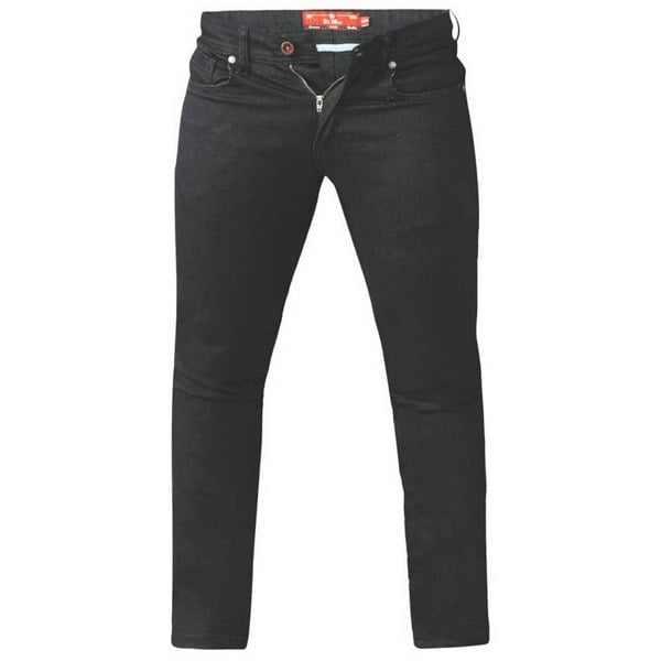 Duke Mens D555 Claude Stretch Slim Jeans - Black