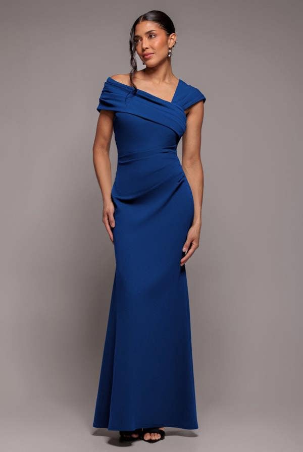 One Shoulder Evening Maxi Dress - Royal Blue DR3231