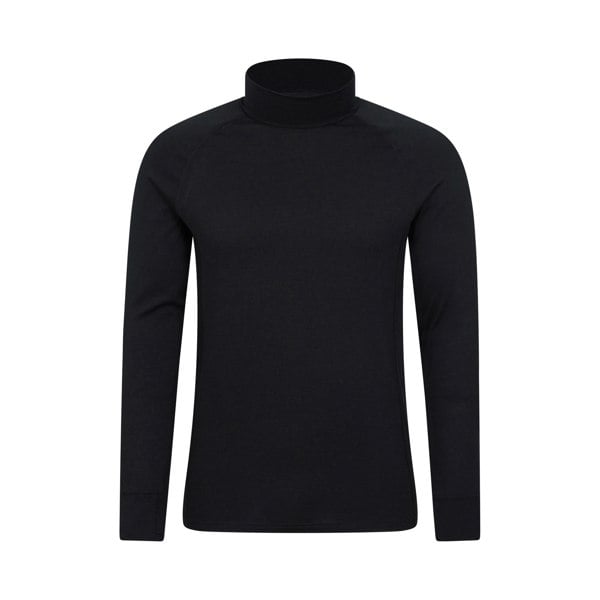 Mountain Warehouse Mens Summit Merino Wool Funnel Neck Thermal Top - Black
