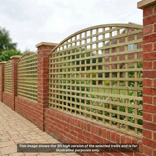 Premier Garden Supplies Privacy Arch Top Fence Panel Topper 6ft x 1-5ft Garden Trellis Arched Lattice Panels for Fencing, Pergola, Balcony & Patio - Wood - 3, 4 or 5 - 4 Pack Height: 1ft x Width: 6ft (182.8cm) x 4 Pack