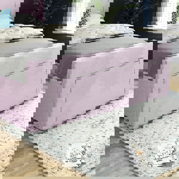 Casa Magna Lucca Upholstered Soft Velvet Bed Frame - Pink