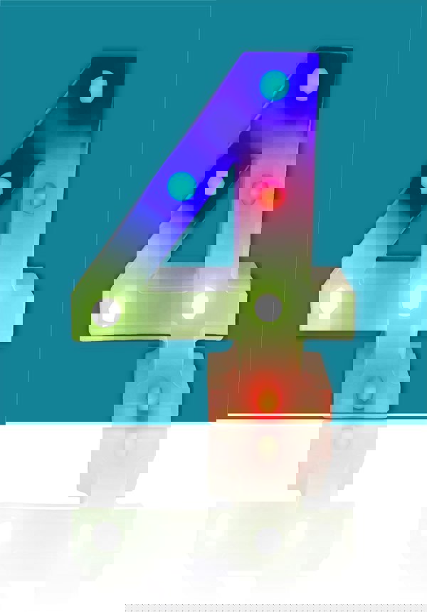 St Helens Battery Operated RGB Number With Remote Control Number 4
