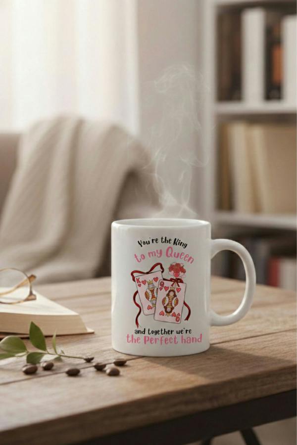 Dyzi You’re The King To My Queen Printed Ceramic Mug Valentine’s Day Gift