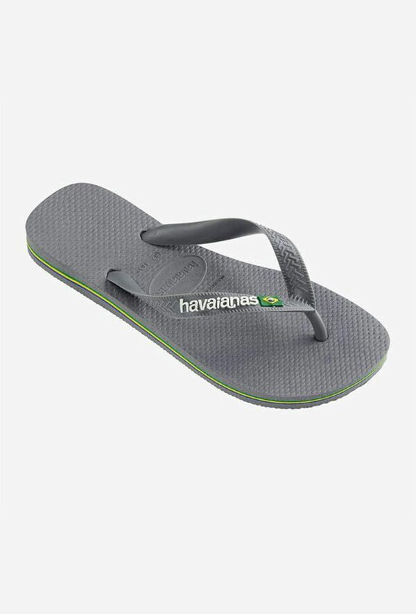 Havaianas Men's Brasil Logo Flip Flops - 39/40 - Grey
