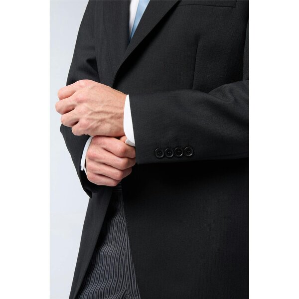 Alexandre Silver Alexandre Regular Fit Berwick Black Wool Masonic Morning Jacket