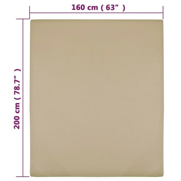 Berkfield Jersey Fitted Sheets 2 pcs Taupe 160x200 cm Cotton