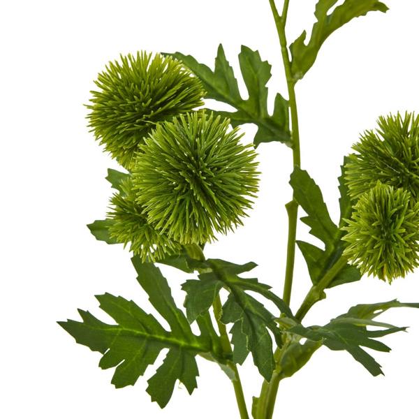 Wyld Haus Set of 3 Artificial Flowers Green Globe Thistle Sprays