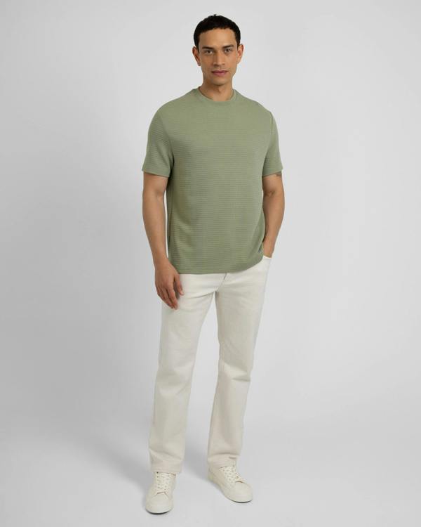 Steel & Jelly Windus - Horizontal Striped Rib Texture T-Shirt