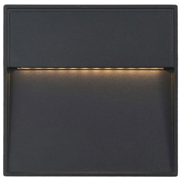 Berkfield Outdoor LED Wall Lights 2 pcs 3 W Black Square