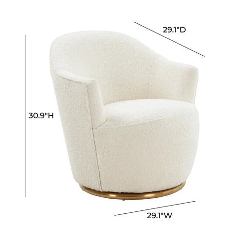 Furniture Edit Skyla Boucle Swivel Accent Occasional Chair