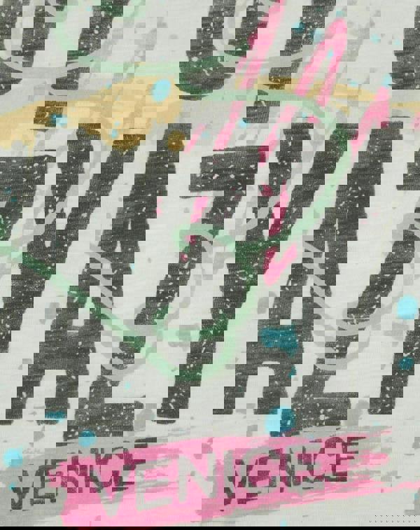 Junk Food Clothing Womens Off-White Scribbles And Splashes Print Short Sleeved T-Shirt