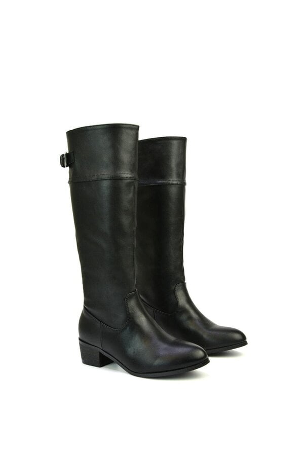 XY LONDON Knee High Boots Low Heel Western Style