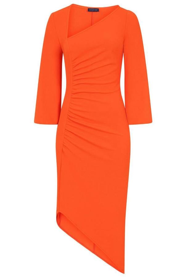 HotSquash Ruched Scuba Midi Dress