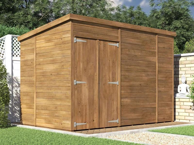 Dunster House Wooden Garden Shed Storage 3 x 1.8m (10' x 6') 15mm Walls Overlord Pent Roof No Window, Overlord Modular