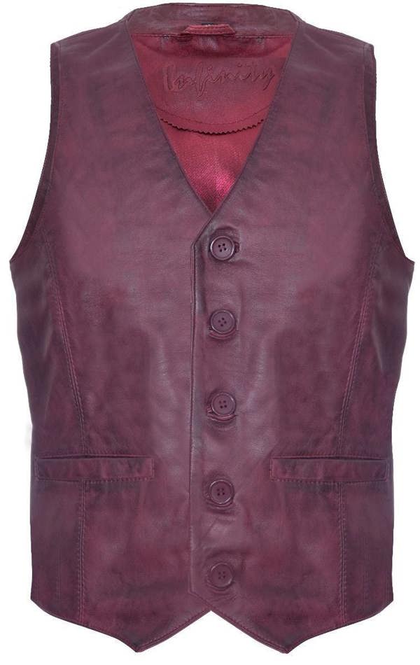 Infinity Leather Mens Leather Waistcoat Formal Traditional Gilet Vest