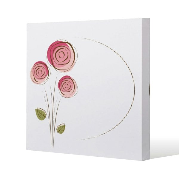 Benjamin Tate Design Rose Drawing Slim Style Canvas Print  50x50cm , 15mm Slim Real wood.
