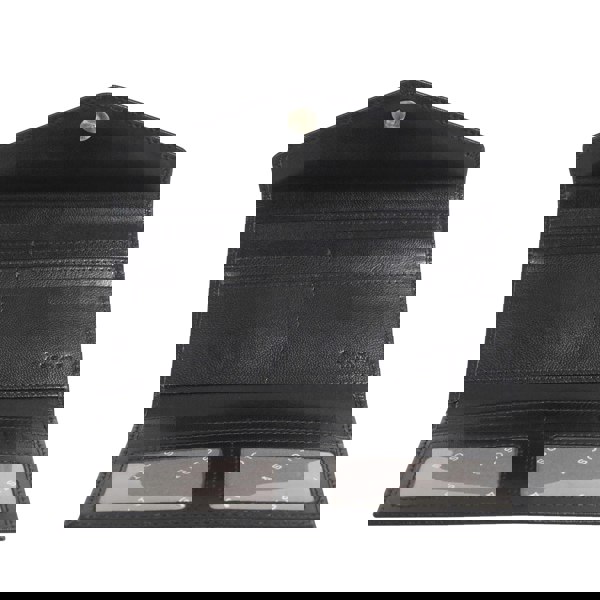 Assots London 'PRESTON' Black Trifold Vegetable Tanned Real Leather Purse