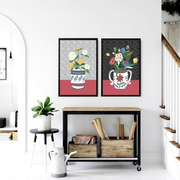 Art for kitchens | set of 2 Succulent wall art prints