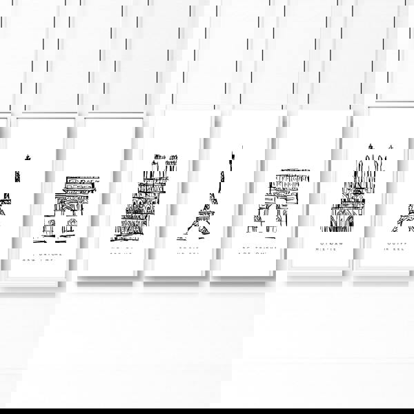 Wall Art Framed For Living Room | Set of 3 Paris Landmarks Wall art Prints