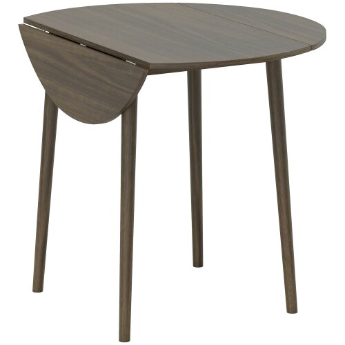 Wyld Haus Harapa Solid Wood Grey Round Folding Dining Table Seating 4 With TaFauxred Legs