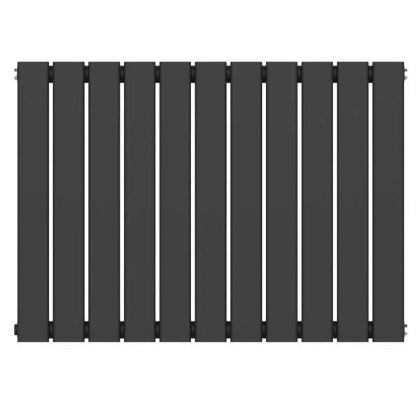 MYHOMEWARE Black 832 x 600 mm Modern Vertical Flat Panel Designer Radiator Single Panel Radiator Heater
