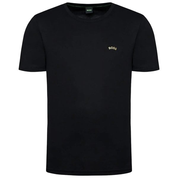 Boss Mens Curved Logo T-Shirt - Black
