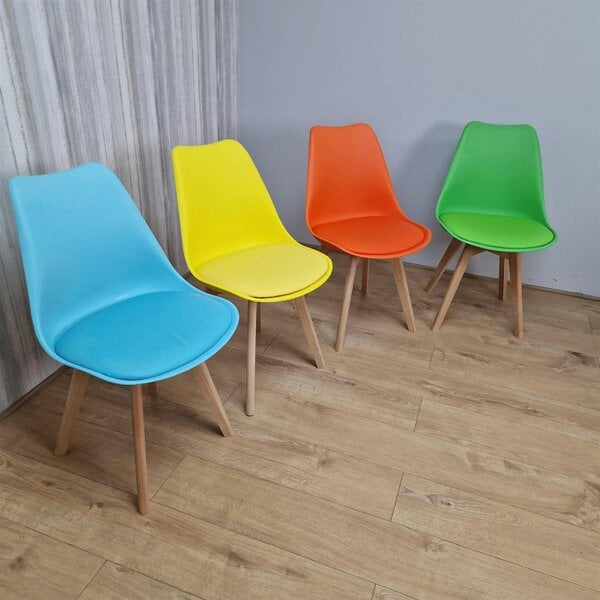 Kosy Koala Dining Chairs Set of 4 Colourful Mixed Plastic Kitchen Table Dining Room Furmiture