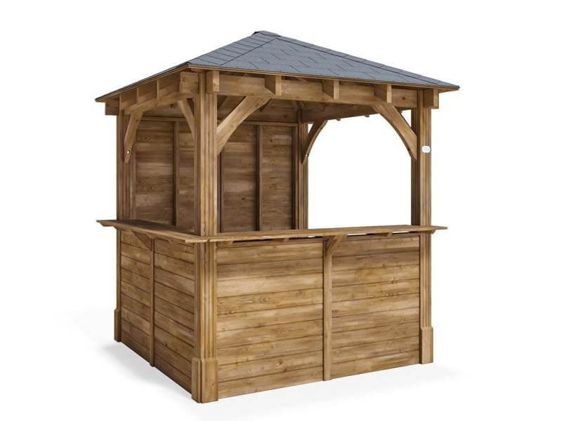 Dunster House Garden Bar 2.5m x 2.5m Wooden Outdoor Pub Shed Gazebo Roof Shingles Heavy Duty Leviathan L
