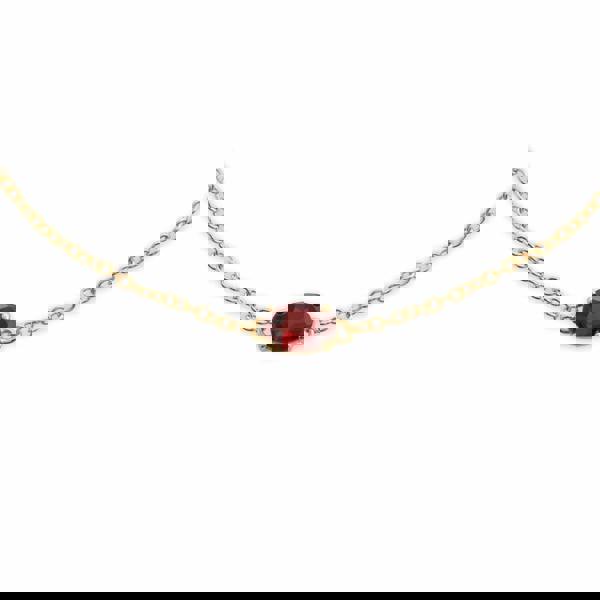 Classic Garnet Single Stone Drop Earrings & Bracelet Set Image 3