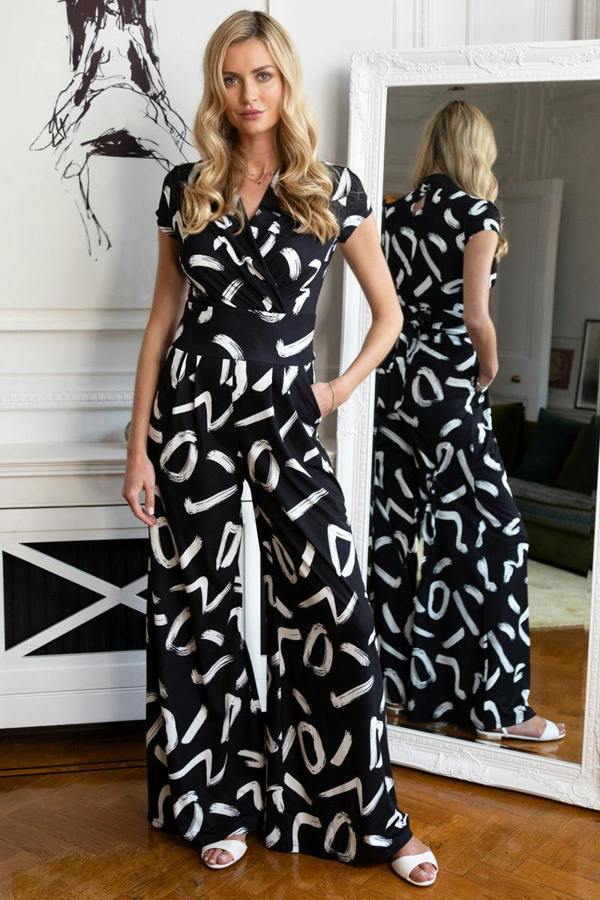 HotSquash Wide Leg Jumpsuit with Cap Sleeves