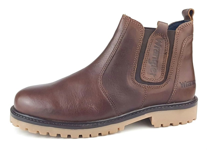 Wrangler Yuma Chelsea Ankle Leather Pull On Mens Boots