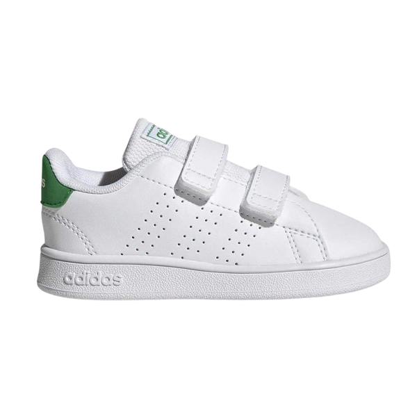Adidas Childrens/Kids Advantage Court Lifestyle Flat Trainers - White/Green - 