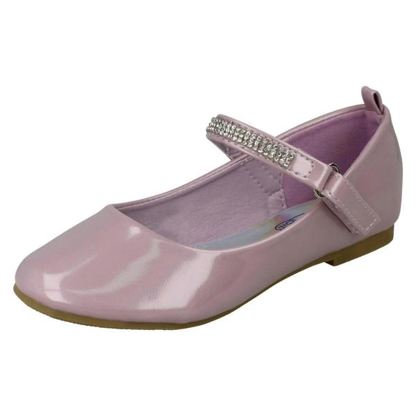 Spot On Girls Spot On Diamante Bar Strap Ballerinas H2485