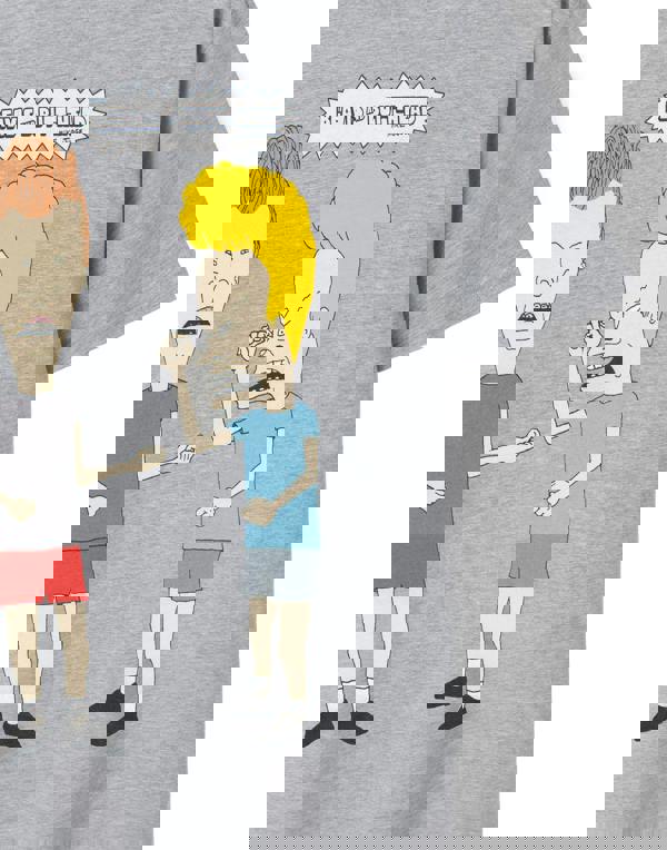 Beavis And Butthead Mens Grey Classic Pose Short Sleeved T-Shirt