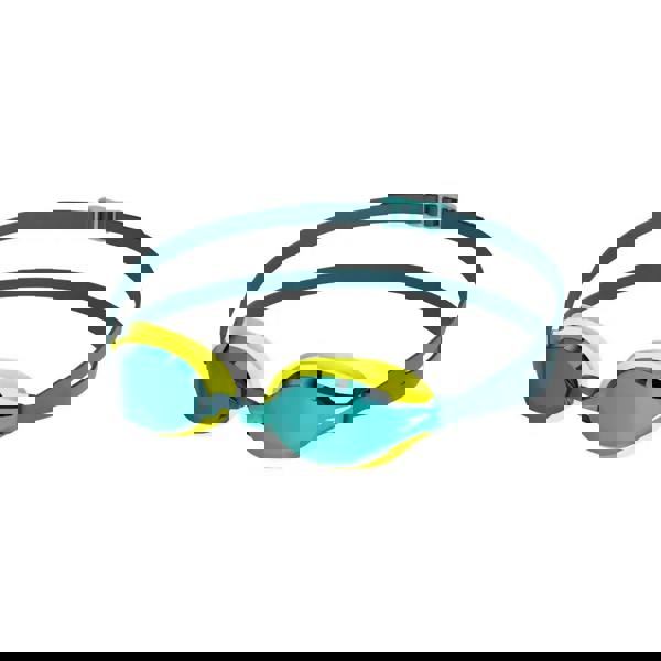 Speedo Fastskin Speedsocket 2 mirror goggles with yellow teal lenses blue strap reduces brightness