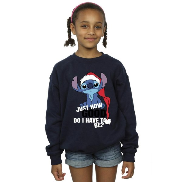 Disney Girls Lilo & Stitch Just How Good Sweatshirt - Navy Blue