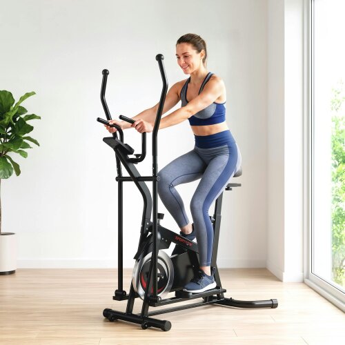 SPORTNOW 2 in 1 Elliptical Cross Trainer for Home with Adjustable Seat