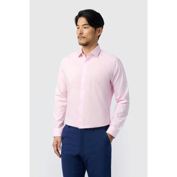 Limehaus Tailored Fit Pink Stretch Shirt