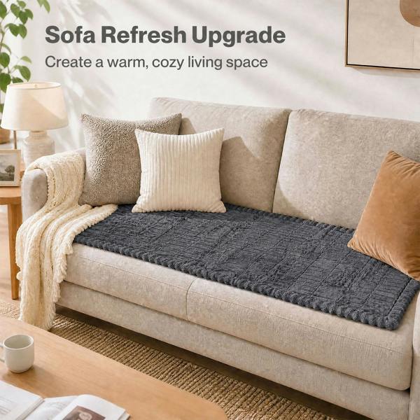 Marlow Corduroy Sofa Cover Pet Friendly Non Slip Washable 70 x 150cm Deep Grey