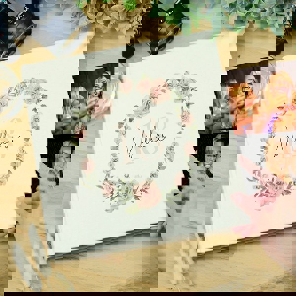 Personalised Memento Company Personalised Floral Wreath Square Photo Album