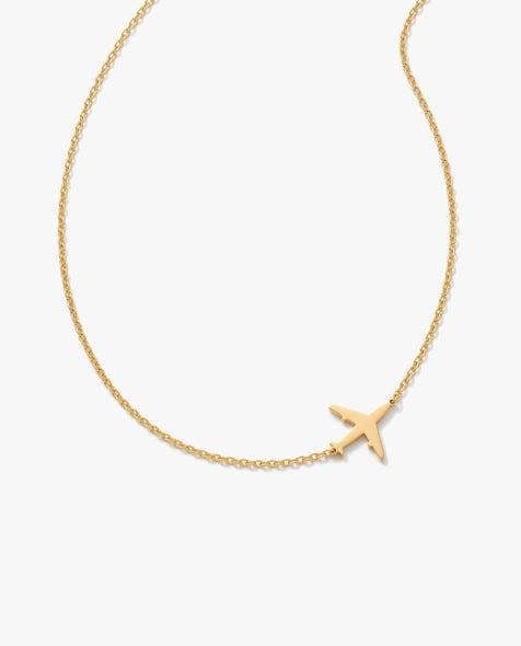 Elk & Bloom 14K Gold Dainty Aeroplane Pendant Necklace