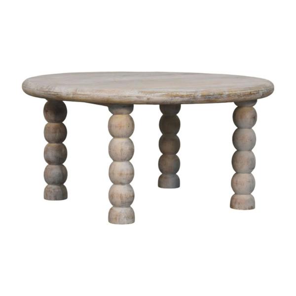 Artisan Furniture Solid Mango Wood Spindle Salted Oak Coffee Table